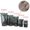 1Pcs Collapsible Steel Wire Nylon Net Fish Cage Mesh Fine Trap For Crab Shrimp And Crayfish Fishing Tackle Outdoor Enthusiasts