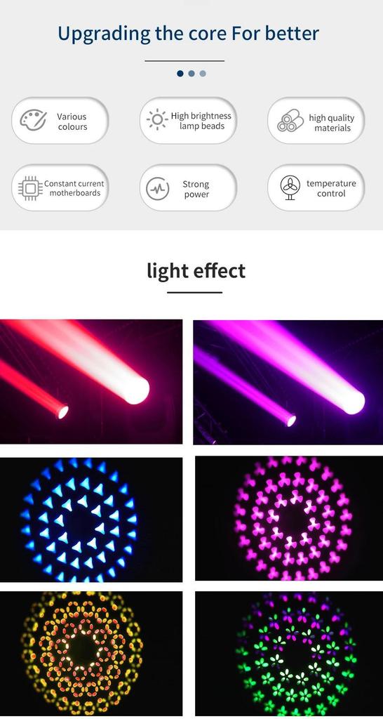 Beam 7r Mini 230w Atmosphere Mobile Stage Light with Aperture Rainbow LED Spotlight Dmx DJ Bar Party Wedding Christmas Atmosphere