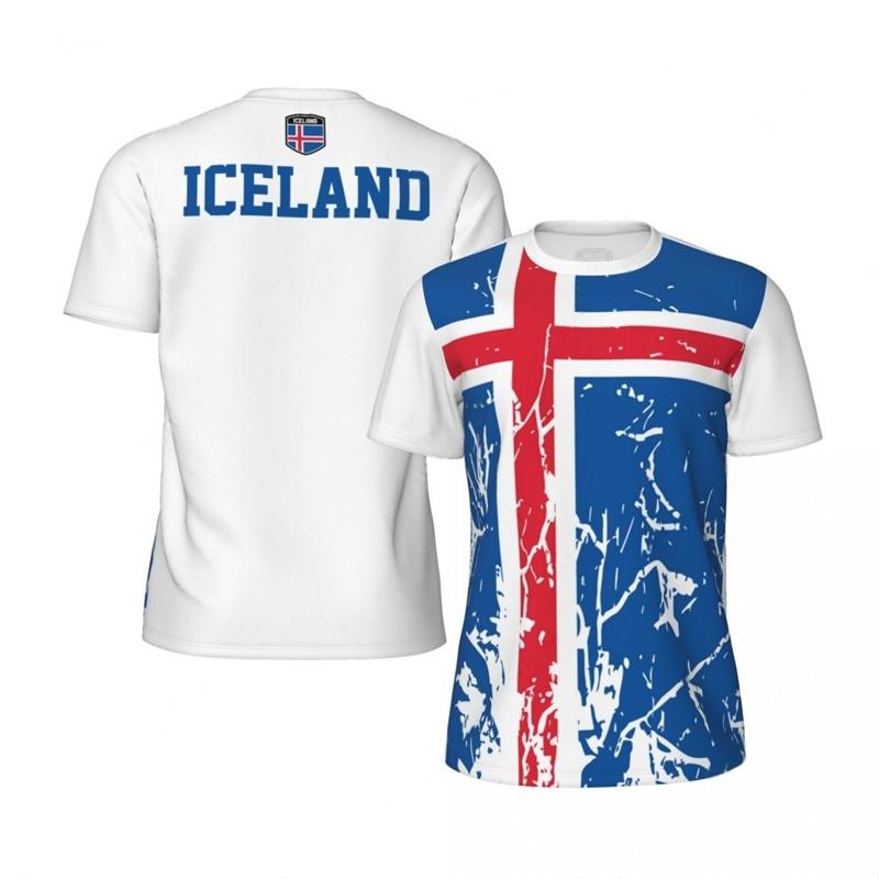 Fashion Iceland T-shirt Clothes Loose Short Sleeve Summer Sports Fitness Tee Shirt 3D Printed Football T Shirts
