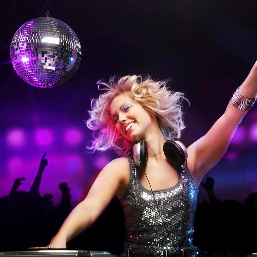 10RPM Disco Ball with Motor and 6Inch Mirror Ball — Plug/Battery Operated Disco Motor with 18 LED Beads 4 Color Lights and Remote Control, for