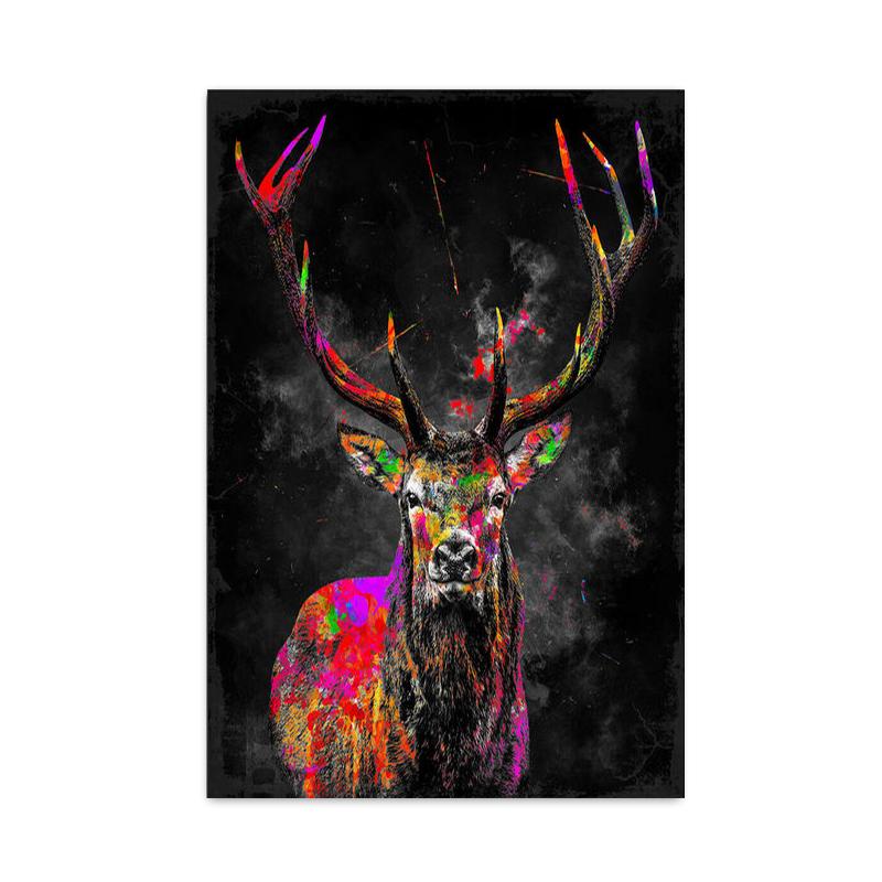 Pintura de Lienzo de León Colorido Abstracto Póster Moderno de Animales e Impresiones Arte de Pared Imágenes para Sala de Estar Decoración del Hogar
