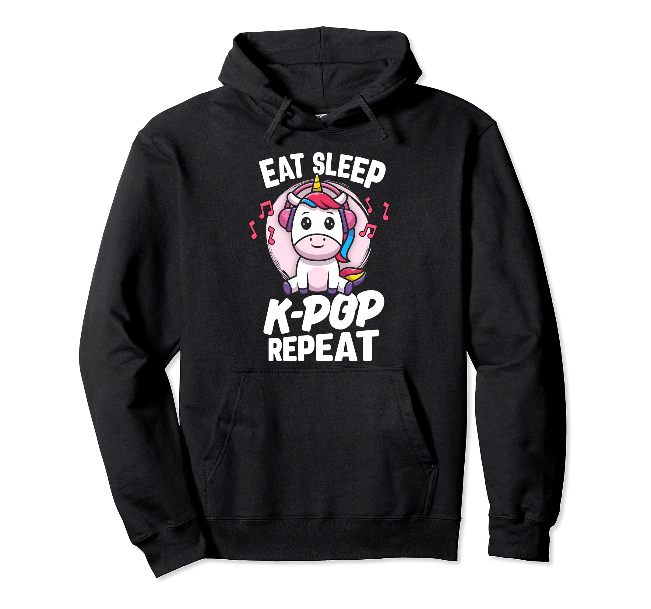 

Eat Sleep KPop Repeat Kawaii Unicorn Korean Merchandise Hoodie
