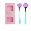 2Pcs/set Creative Stainless Steel Flowers Shape Dessert Spoons Kids Sugar Spoons Set Kitchen Accessories Wedding Gift Box Set