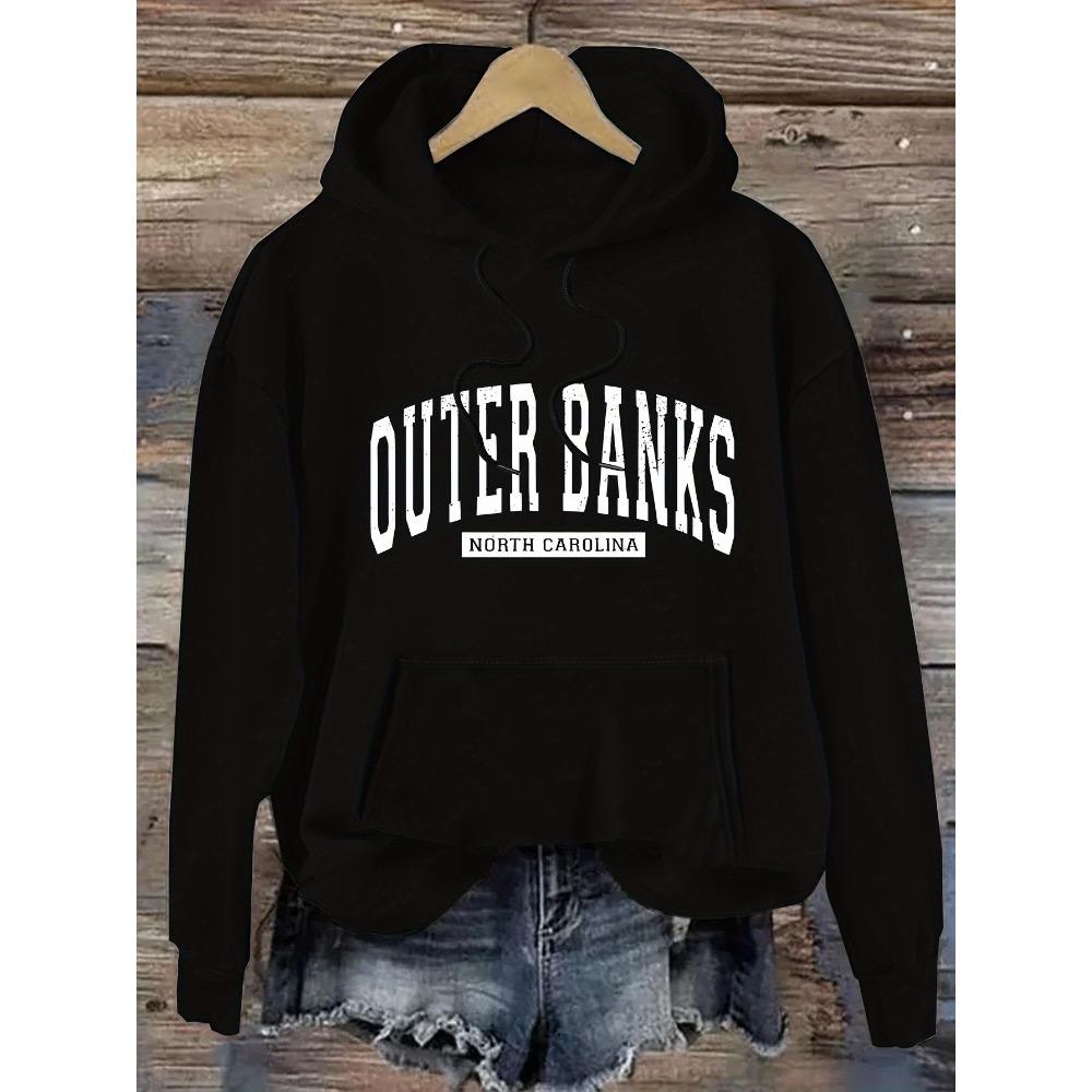 Outer Banks North Casual Hoodie for Women Alphabet Print Hooded Sweatshirt Fashion Casual HipHop Sweatshirt Harajuku Unisex