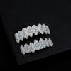 Plated Vampire Fang Denture Set With Micro Inlaid Blue Zirconia Teeth Halloween Costume Party