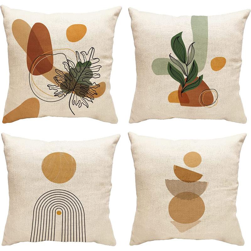 Abstract Pillowcase Sunset Sunrise Line Modern Art Minimalist Living Room Sofa Bay Window Pillow Geometry