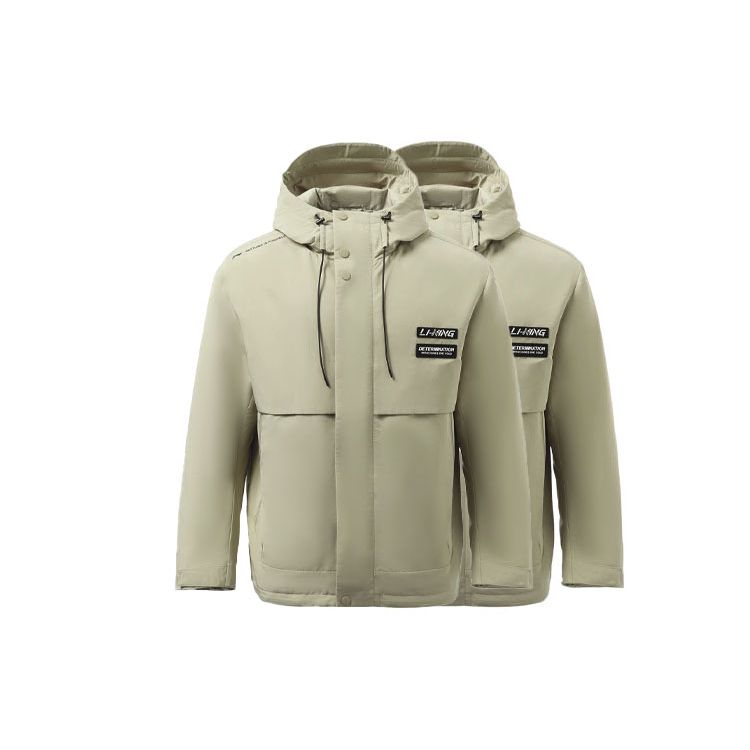 Li Ning Training Series Logo Knitted Loose Warm Down Jacket Men Jacket Green AYMR379-3