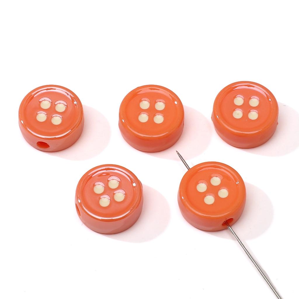 Acrylic Dopamine Oil Droplets Flower Button Beads for DIY Jewelry 1 Set