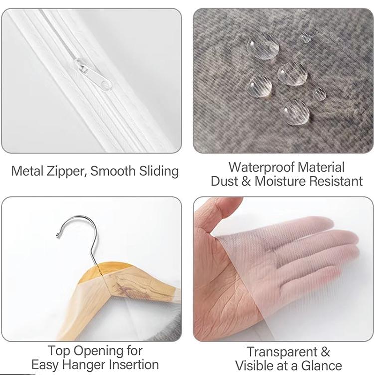 All Purpose Clothes Dust Cover,Reusable Hanging Garment Bag,Transparent Suit Protector for Wardrobe,Travel,Breathable,for Suits,Coats,Dresses