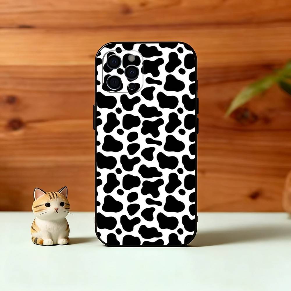 

Cow print Phone Case Silicone Soft For IPhone 17 16 15 14 13 12 11 X XR Plus Pro Max Plus iPhone14ProMax