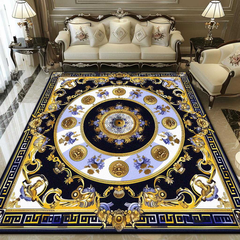 European Style Luxury Living Room Carpet Abstract Decoration Home Large Area Rugs Lounge Bedroom Foldable Plush Floor Mat Sofa