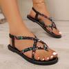 Color Matching Knot Toe Beach Lightweight Plus Size Women's Flat Women's Sandals