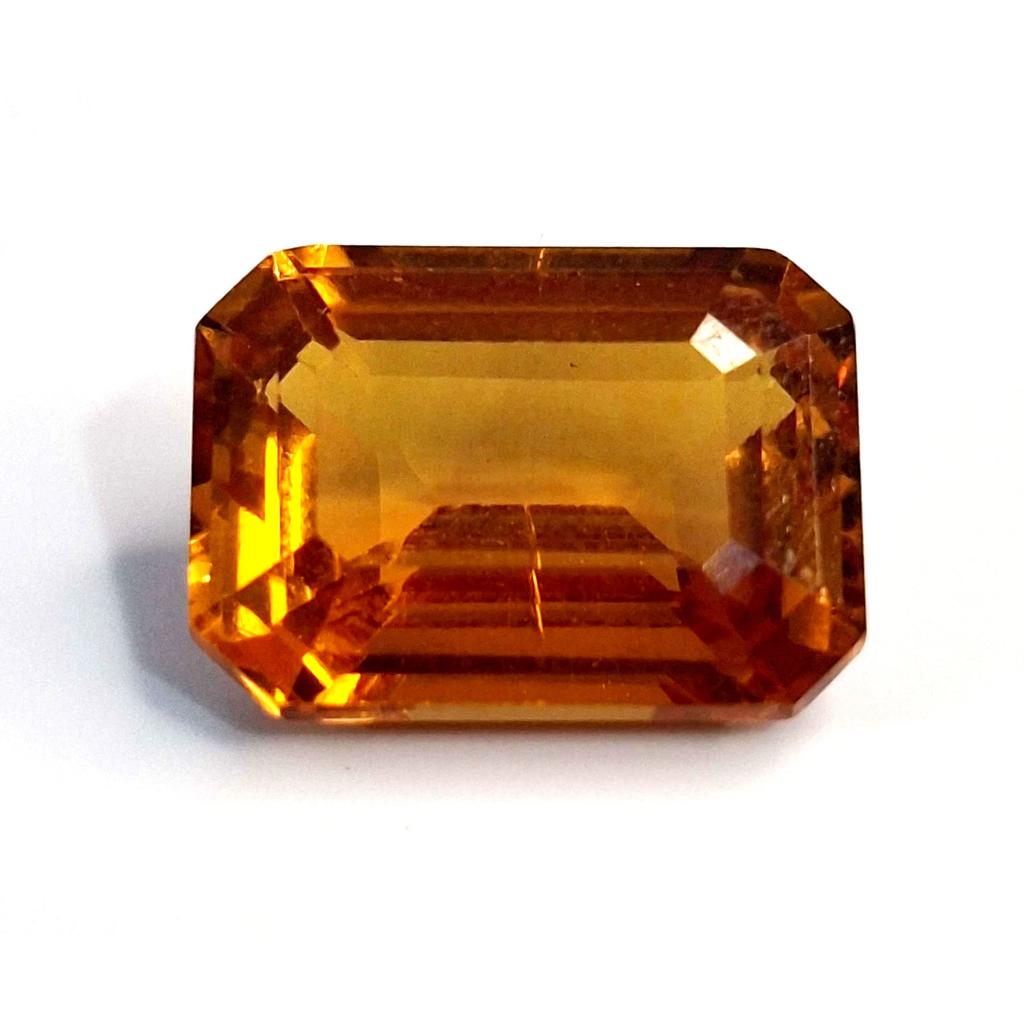 Certified Natural Orange Citrine Emerald Cut 7-9 Ct Beautiful Loose Gemstone
