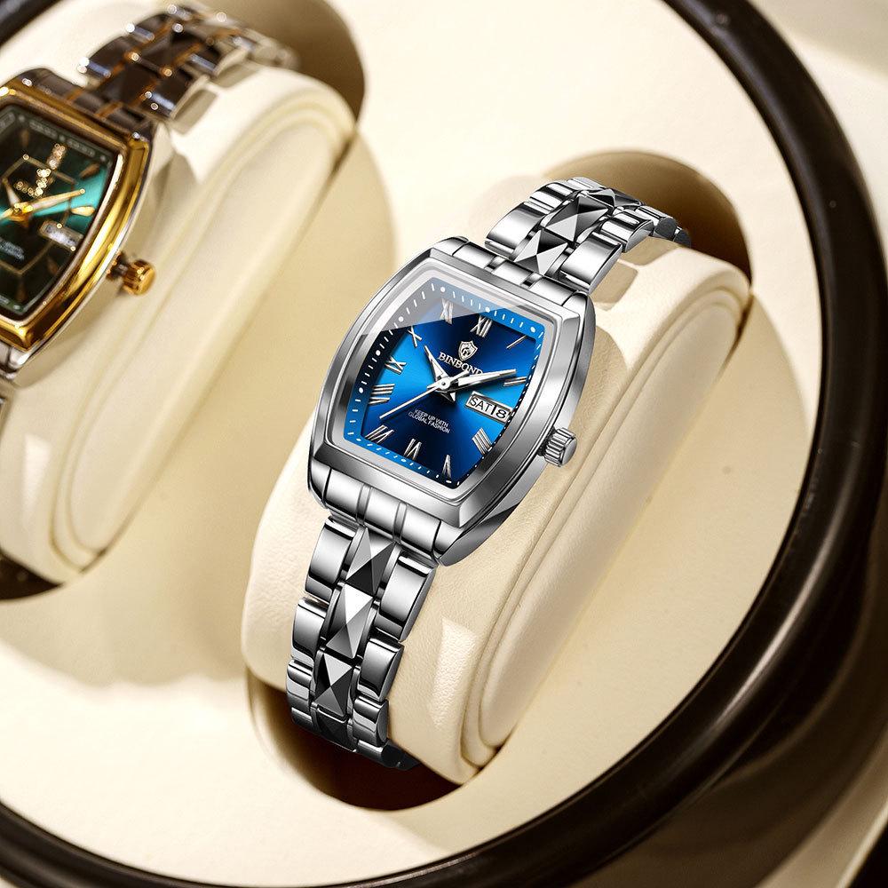 Binbang Women s Waterproof Luminous Barrel Quartz Watch - Luxury Gift Bestseller with Calendar
