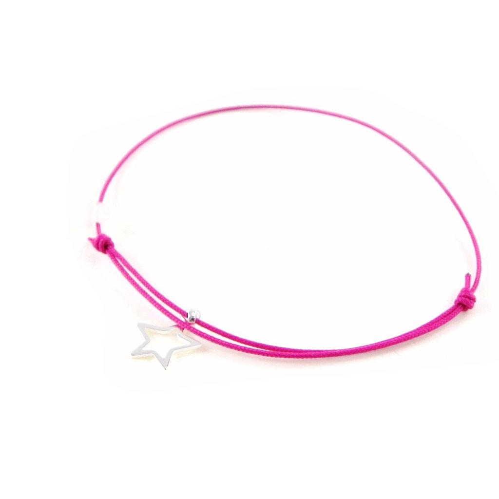 Les Trésors De Lily [H6261] - Silver Bracelet 'Star' Pink Silver - 11x13 Mm