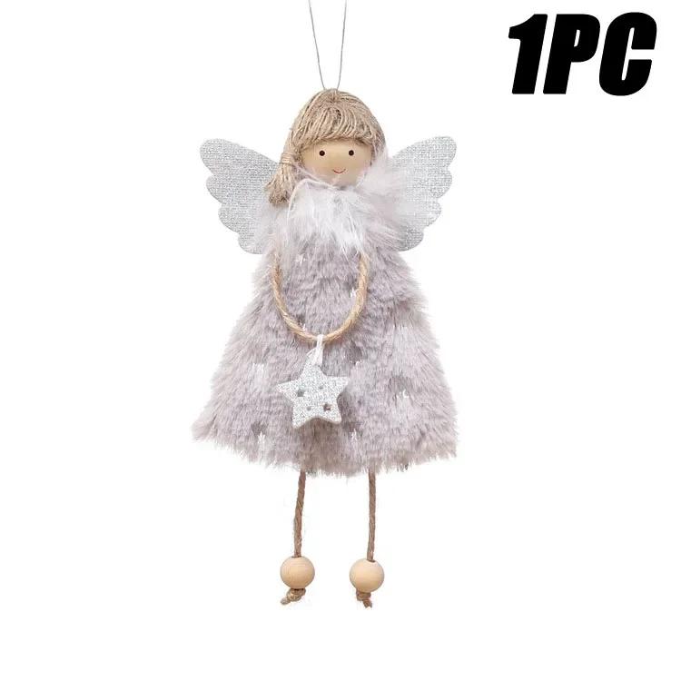Christmas Hanging Angel Doll Pendant Plush Angel Ornaments Xmas Tree Decors for Wedding Birthday Party New Year Holiday Decor