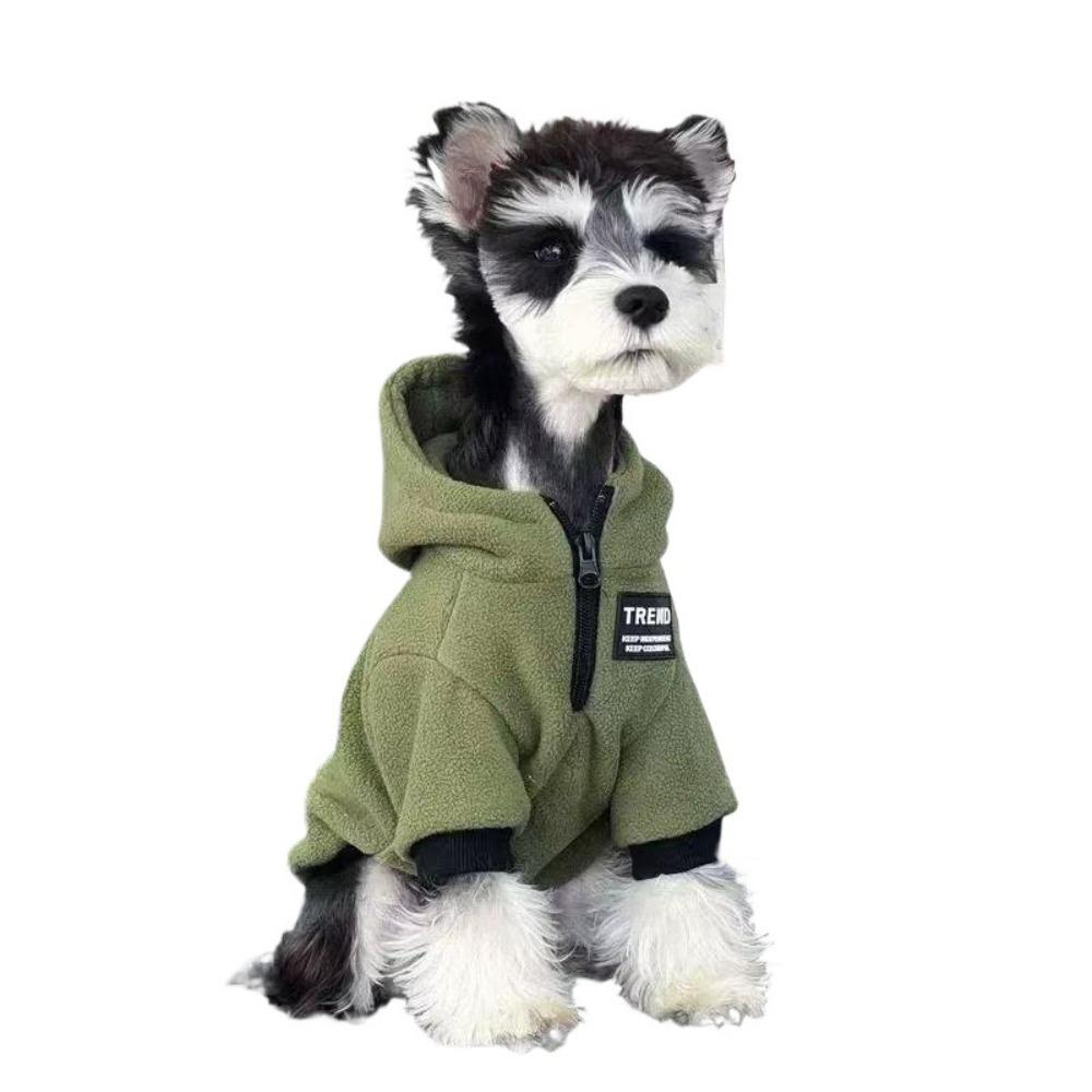 

Thickened Fleece Dog Sweater Warm Pet Sweatshirt Dog Outfit Winter Dog Clothing Outdoor Walking M зелений