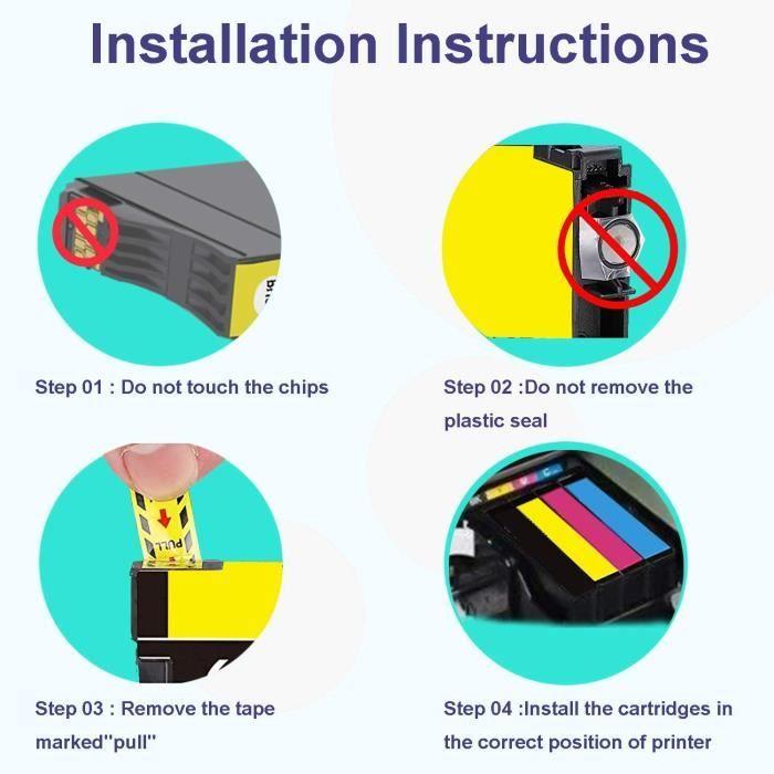 Cartouche d'encre de Rechange Epson 603XL 603 Noir/Cyan/Magenta/Jaune