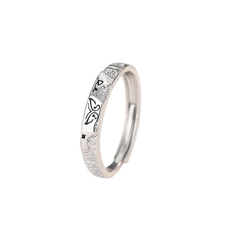 Tichya Butterfly Planet Silver 999 Couple Rings - Luxury Adjustable Design Adjustable