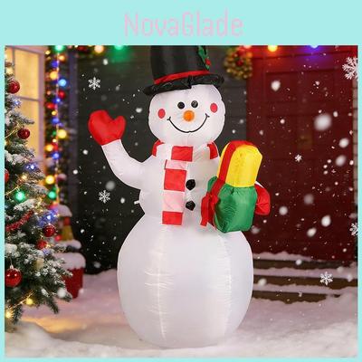 Decoração de Boneco de Neve Inflável de Natal Com Luzes LED Para Festas de Feriado