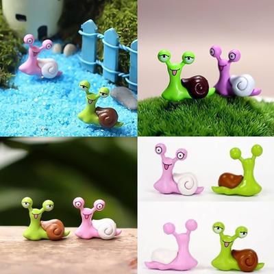 2 Pcs Garden Ornament Snail Shape No Fade Plastic Snail Fairy Garden Accessories for Home