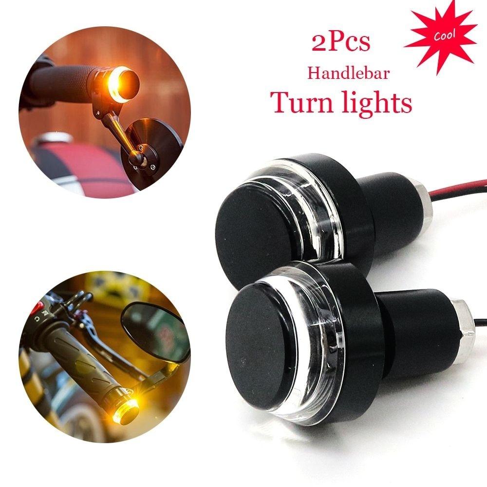 Nuovo 1 paio impermeabile moto bici LED indicatori di direzione lampeggiante indicatore di luce ambra lampadina lampada laterale barra E