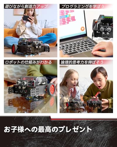 WhalesBot Rocky Programmable Robot Toy for Kids Ages 8+, Assembly, Scratch/Python/C Coding, STEM Education, Educational Toy with Remote Control, Elect