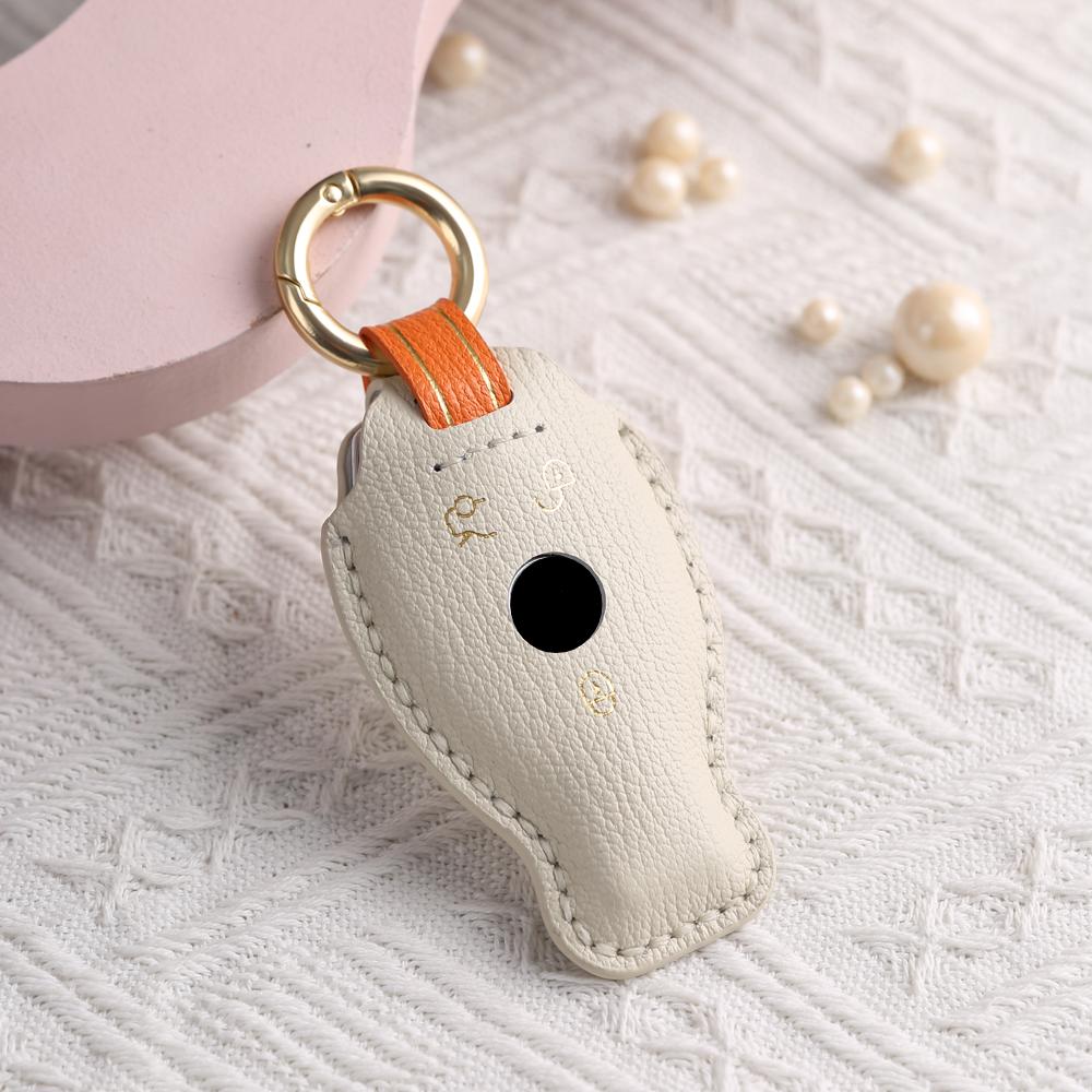 2 3 Botton Leather Car Key Case Fob Cover For Mercedes Benz Cla Glc Gla Glk W203 W210 W211 W204 W176 A B C Class Amg Accessories