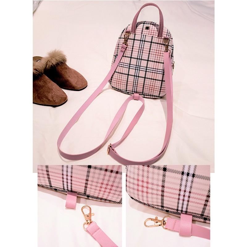 plaid mini bolsa