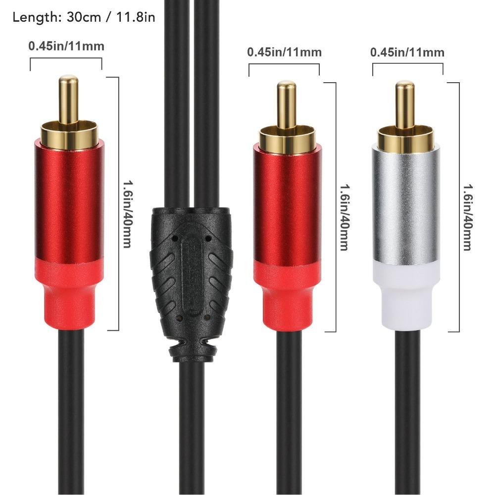 2 Stück 1 männlicher RCA auf 2 männliche RCA RCA Y-Splitterkabel Stereo-Audiokabel für DVD TV HDTV Videorekorder CD-Player
