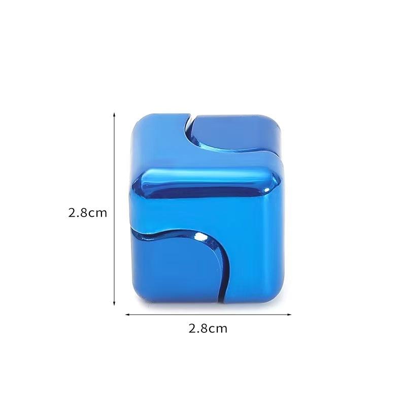 Metal Cube Spinner Fidget Toy Fingertips 3D Puzzle Gyro Gear Sensory Anti Stress Relief Educational Games for Kids Adults
