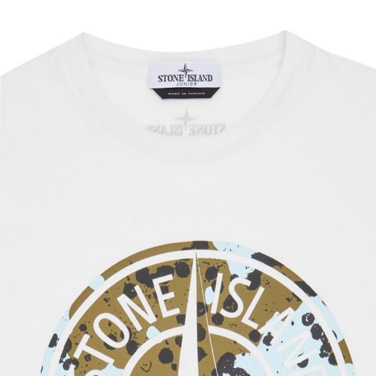Stone Island T-Shirt Letter Round Neck Loose Short Sleeve Kids tops 791621050-V0093