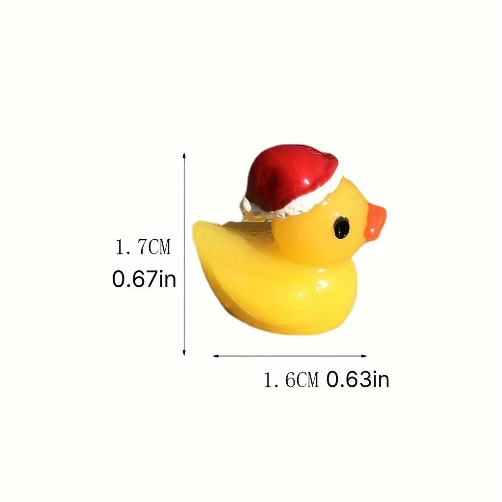 10pcs Whimsical Christmas Duck Home Desktop Decorations, Handcrafted Exquisite Miniature Rubber Ducks with Santa Hats