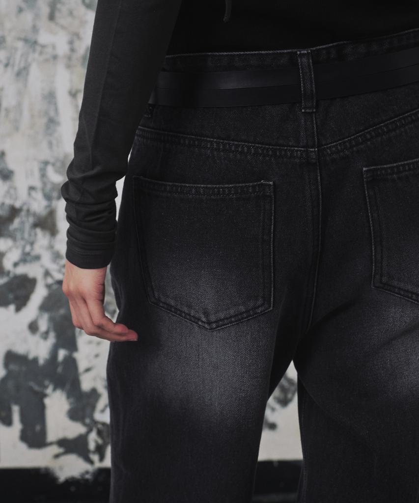 Musinsa Standard Woman Women'S Loose Flare Denim Pants [Washed Black]
