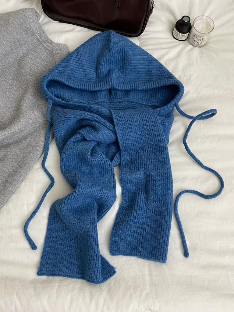 WarmHood Ladies 2 in 1 Knit Hooded Scarf Thick Warm Drawstring Winter Headwear