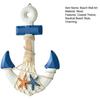 13" Nautical Wooden Wall Art with Hemp Rope Coastal Beach Theme Wall Hanging Ornament with Shells Starfishes for Home Bathroom Living Room Bedroom