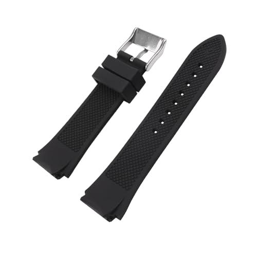 Substitute Gels Black Watch Band W0247G3 W0040G3 W0040G7 Waterproof Silicone Strap Black