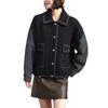 Denim spliced woolen jacket women's 2025 autumn new outer wear short loose knitted cardigan women's fashion top