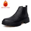 Fashion Black men's boots Warm and Thick Bottom Style for Autumn and Winter New classics casual adult fashion quality leather shoes