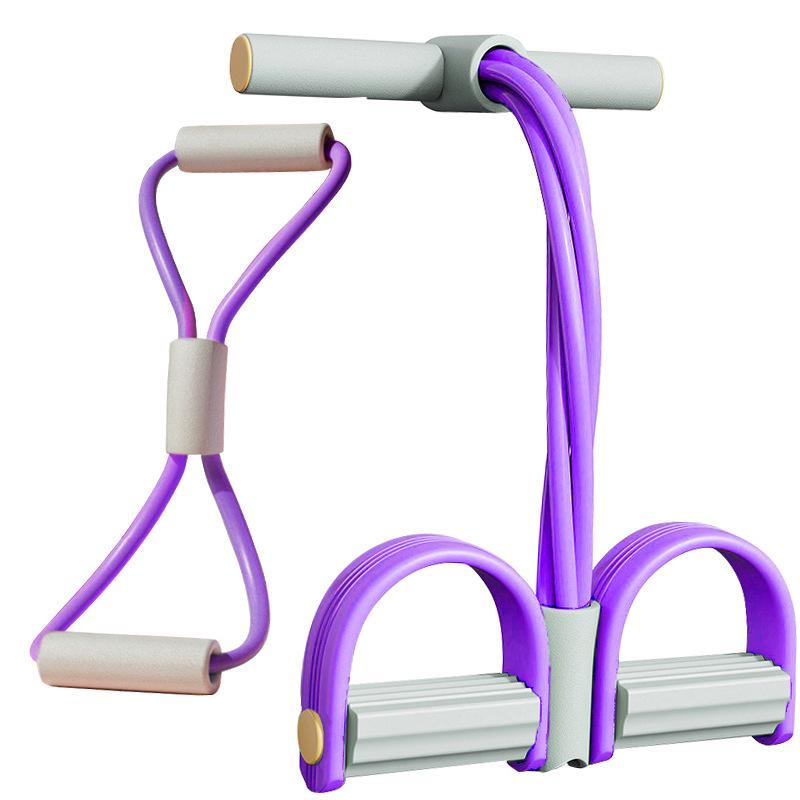 

Резинка-восьмерка с педалью для ног - Четырехтрубный тренажер для пресса и раскрытия спины для йоги и фитнеса.