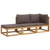 VidaXL Ensemble de canapés de jardin 3 pièces avec coussins, bois d'acacia et corde, 3278844