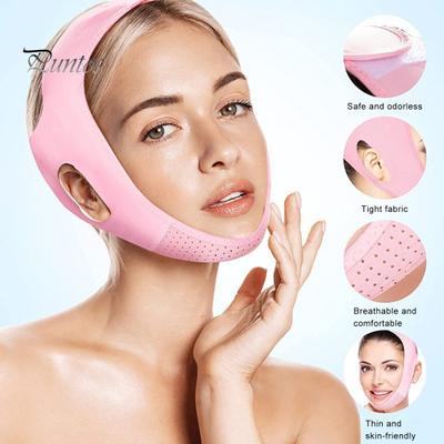V-Linien-Gesichtslifting-Gurt, verstellbar, atmungsaktiv, Wangen-Abnehmen, Kinnriemen, schlafendes Gesicht, Hautstraffung, elastisches Band, Gesichtsformergürtel für Frauen