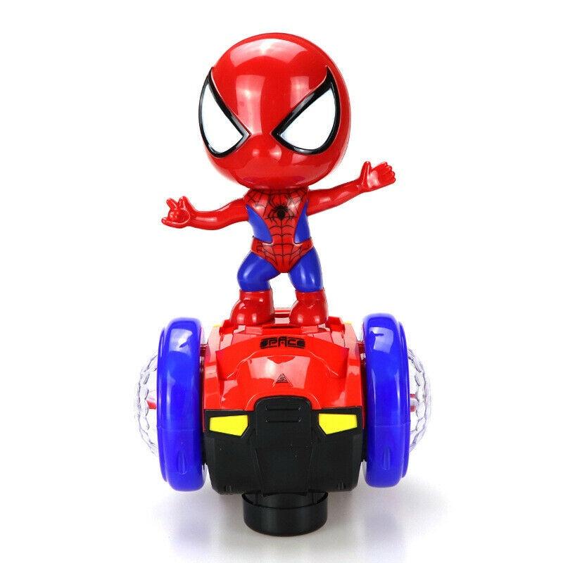Colorful 360 Rotating Spiderman Stunt Scooter With Music And Light For Kids Fun