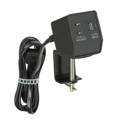 Noah Furniture Outlet (for Fixtures), Fixed Multi-Outlet Tap, Single Outlet (Up To 1400W), USB Outlet (Type-A/Type-C), USB Output DC5V 3A (Max), Black
