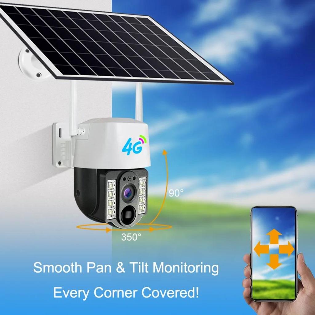 Solarkamera 4G SIM Dual Objektiv für den Außenbereich PIR Personenerkennung Kabellose Camara Energiesparende wasserdichte CCTV-Sicherheitskamera für Zuhause