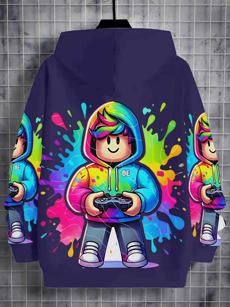 Neuer Anime-Hoodie, Cartoon-Kinderbekleidung für Jungen und Mädchen, langärmlige Herbstbekleidung, geeignet für Kinder im Alter von 5-14 Jahren