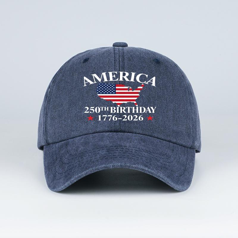 2026 USA 250th Birthday Baseball Cap Men Women Vintage Washed Cotton Adjustable Dad Hat Patriotic American Flag Gift