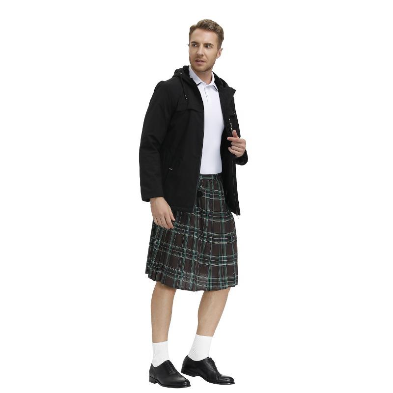 

Мужская клетчатая юбка, юбка для шотландского праздника, мужская клетчатая юбка, юбка для мальчика, юбка для сценического выступления XL темно-коричневого