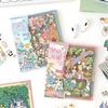 New PET 3D Landscape Sticker 3D Stacking Four Seasons Town Miniature Stickers Century Park Pocket Sticker Book Festival Gift