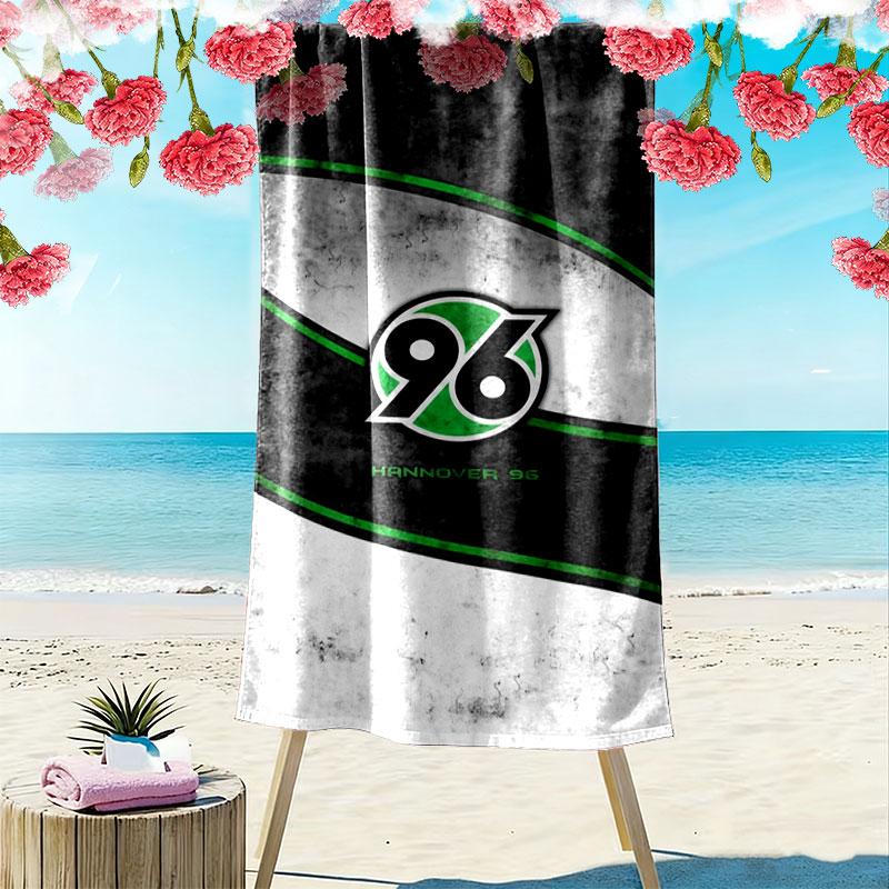 Hannover 96 Baskılı Plaj Havlusu, Plaj Kamp Yüzme İçin Büyük Yumuşak Hızlı Kuruyan Havlu